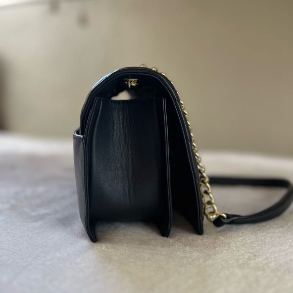 Karl Lagerfeld Bags Karl Lagerfeld Paris Lara Quilted Leather Shoulder Bag In Black Gold